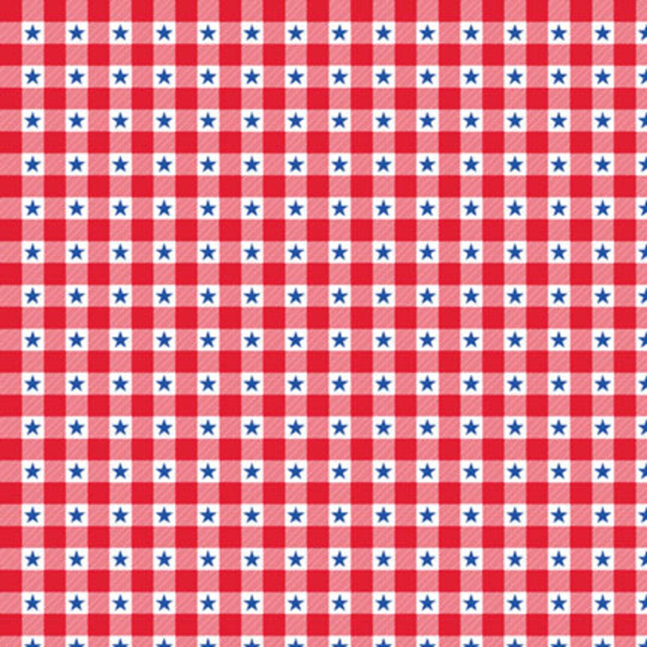 Fabric P & B Textiles Red Star Plaid Patriotic Minis by the Quarter Yard PMIN6049-R